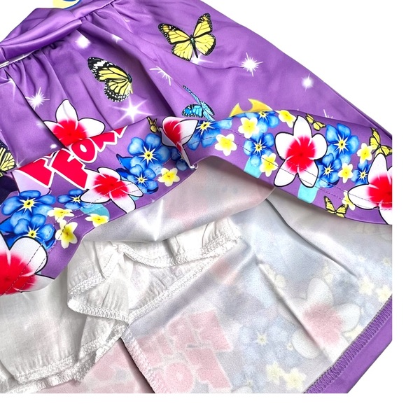 Purple My Little Pony Friends Forever A-Line Dress Rainbow Dash Unicorn bow tie - Picture 4 of 5